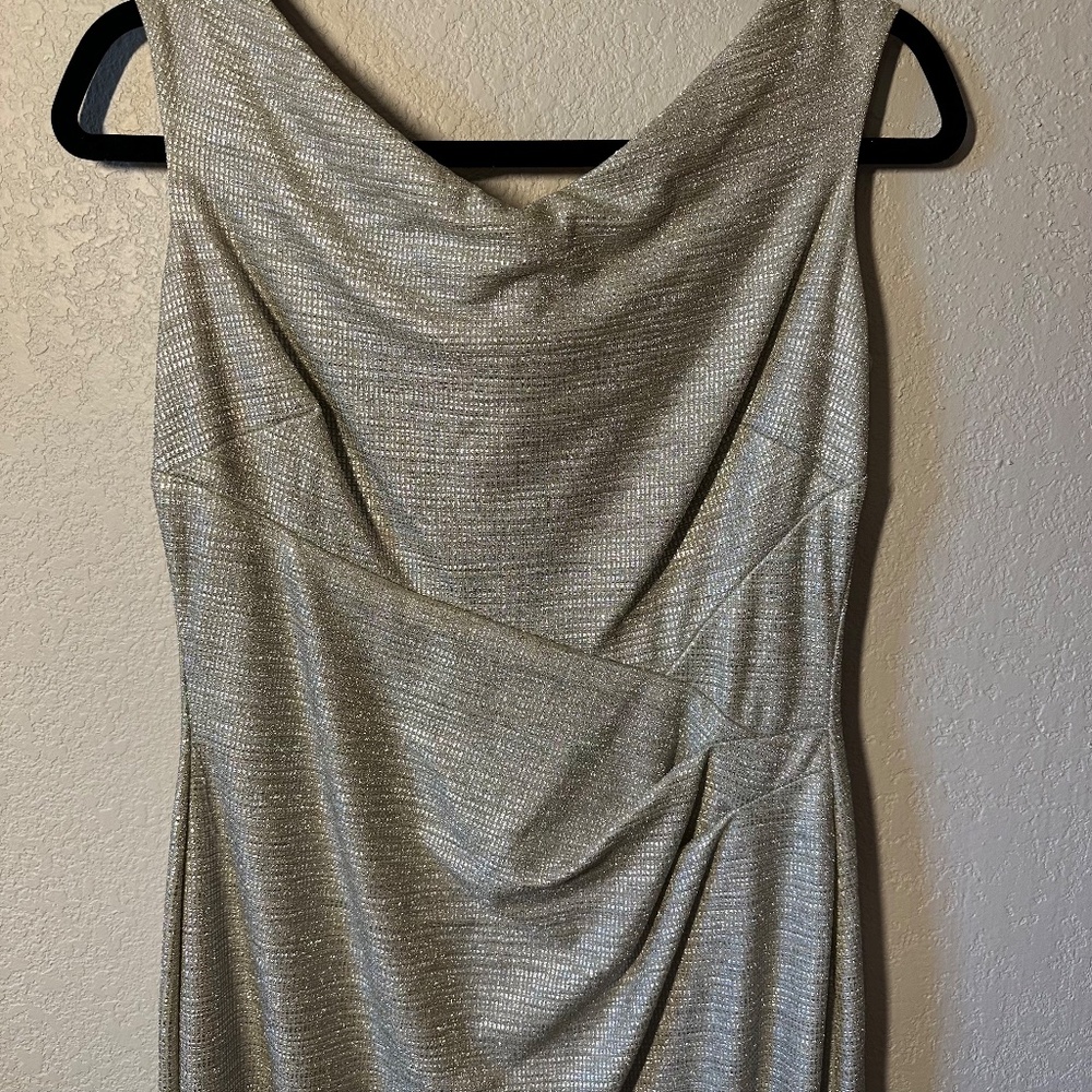 Ralph Lauren Metallic‎ Silver Evening Gown – Size 8 - Picture 3 of 10